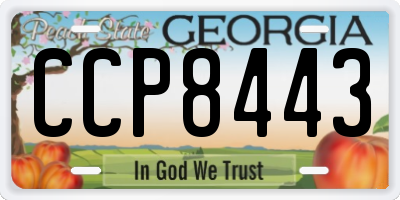GA license plate CCP8443