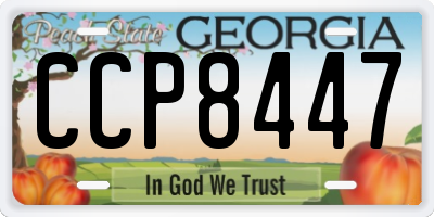 GA license plate CCP8447