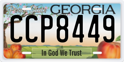 GA license plate CCP8449