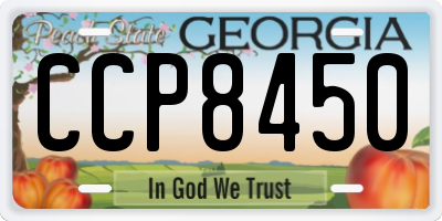 GA license plate CCP8450