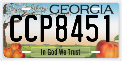 GA license plate CCP8451