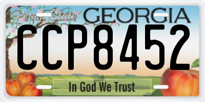 GA license plate CCP8452