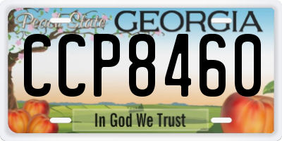 GA license plate CCP8460