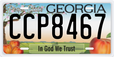 GA license plate CCP8467