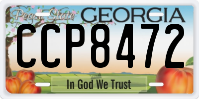 GA license plate CCP8472