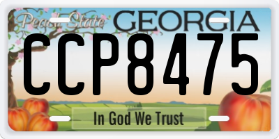 GA license plate CCP8475