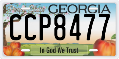 GA license plate CCP8477