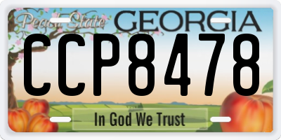 GA license plate CCP8478