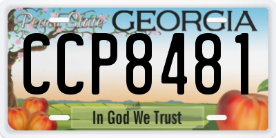 GA license plate CCP8481