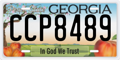 GA license plate CCP8489
