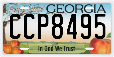 GA license plate CCP8495