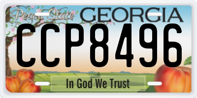 GA license plate CCP8496