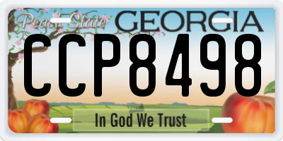 GA license plate CCP8498