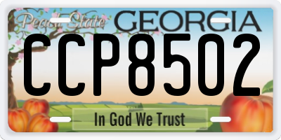 GA license plate CCP8502