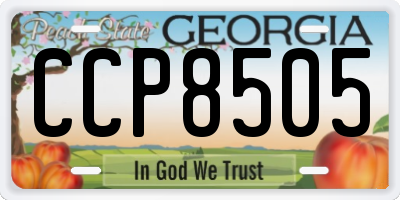 GA license plate CCP8505