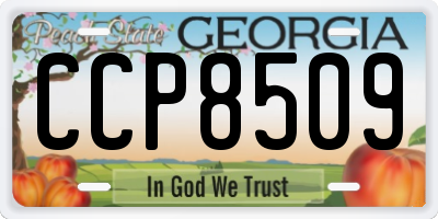 GA license plate CCP8509