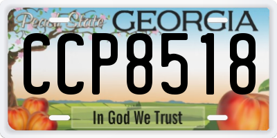 GA license plate CCP8518