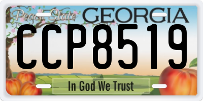 GA license plate CCP8519