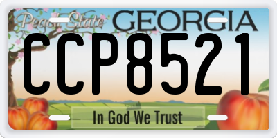 GA license plate CCP8521
