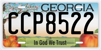 GA license plate CCP8522