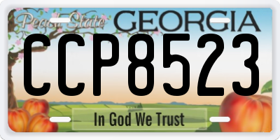 GA license plate CCP8523