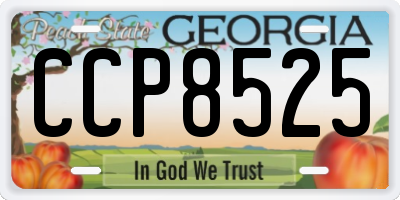 GA license plate CCP8525