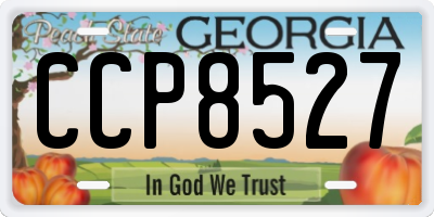 GA license plate CCP8527