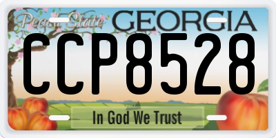 GA license plate CCP8528