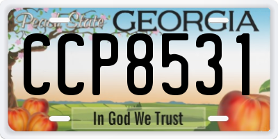 GA license plate CCP8531