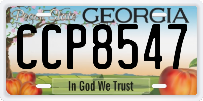 GA license plate CCP8547