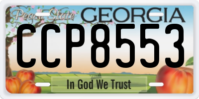 GA license plate CCP8553