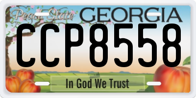 GA license plate CCP8558