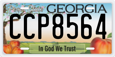 GA license plate CCP8564