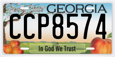 GA license plate CCP8574