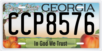 GA license plate CCP8576