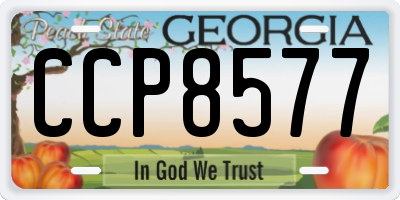 GA license plate CCP8577