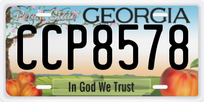 GA license plate CCP8578
