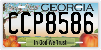 GA license plate CCP8586