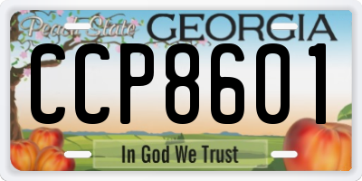 GA license plate CCP8601