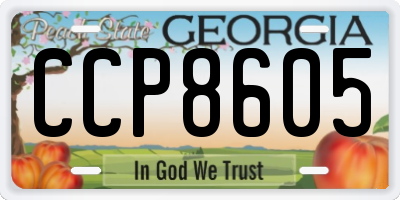 GA license plate CCP8605