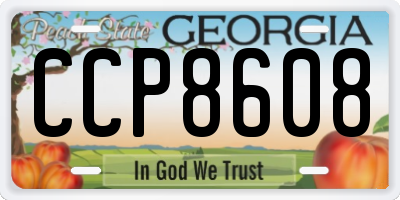 GA license plate CCP8608