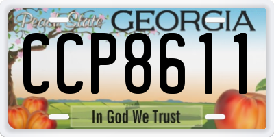 GA license plate CCP8611