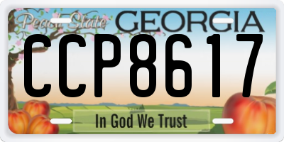 GA license plate CCP8617
