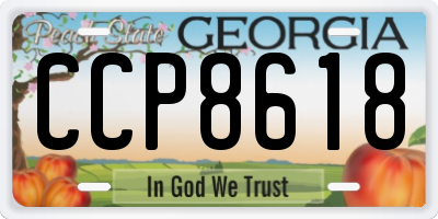 GA license plate CCP8618