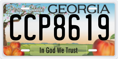 GA license plate CCP8619