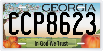 GA license plate CCP8623