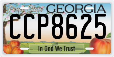 GA license plate CCP8625