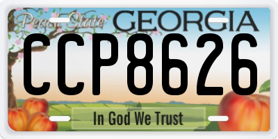 GA license plate CCP8626