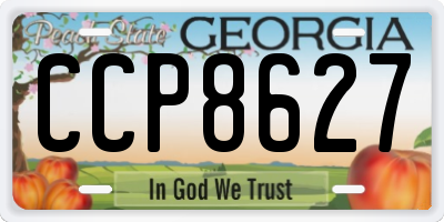 GA license plate CCP8627