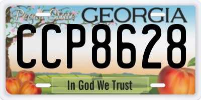 GA license plate CCP8628
